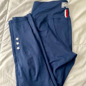 F45 Navy Uniform full length leggings.